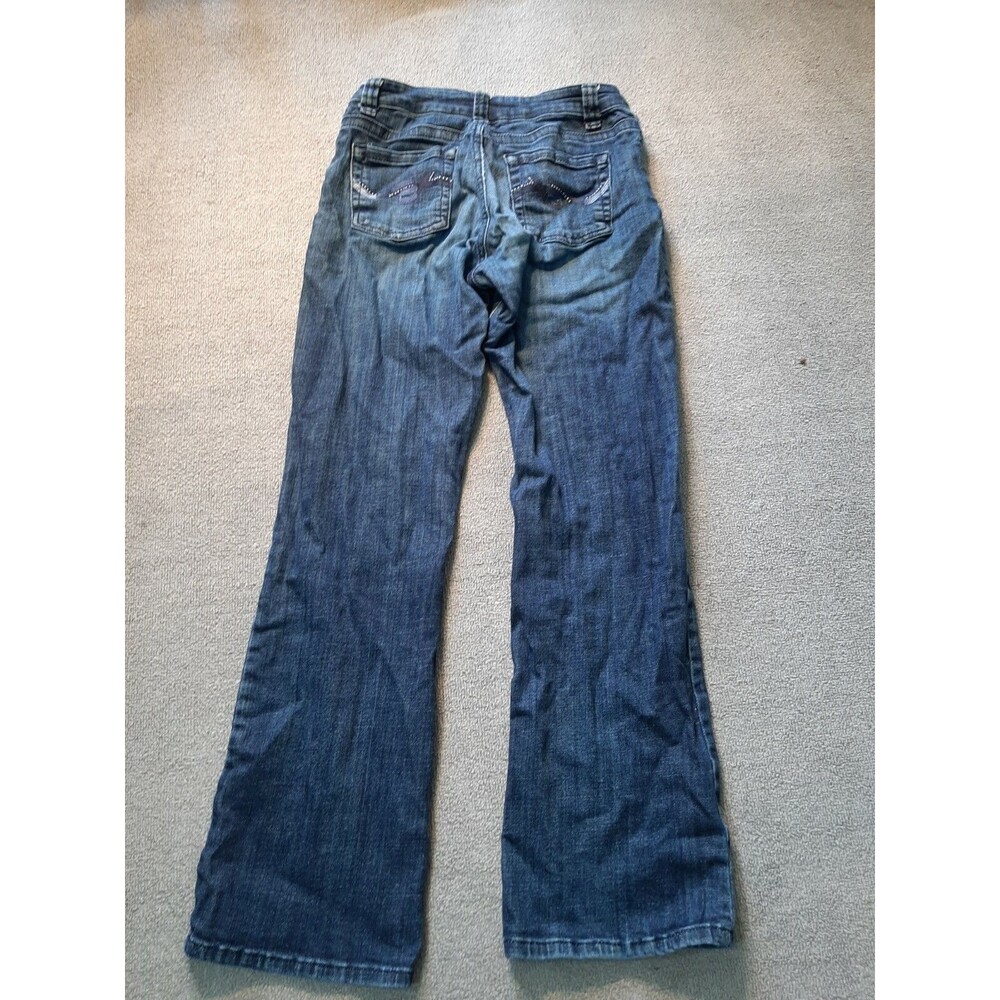 Lee Slender Secret Jeans Womens Size 28x29 Denim Beaded Pockets Low rise